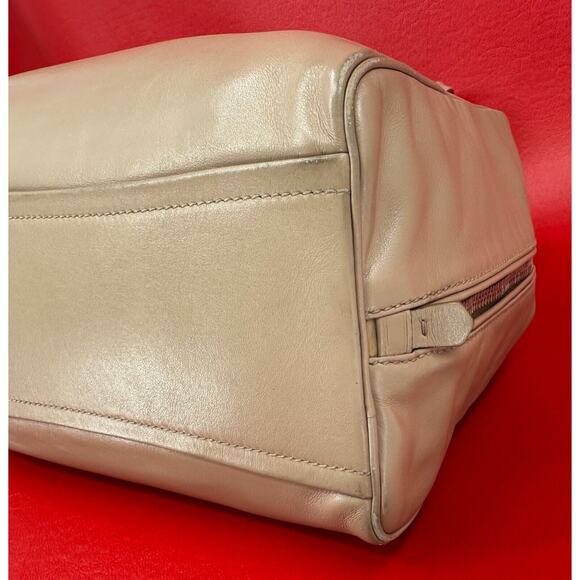 Prada Inside Bauletto Soft Taupe & Pink Calfskin Stylish Shoulder Crossbody Bag - Picture 7 of 16